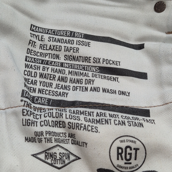 Rogue Territory Jeans Size 31 (32x28) RGT Relaxed Taper Selvedge Denim Japanese - Picture 6 of 16